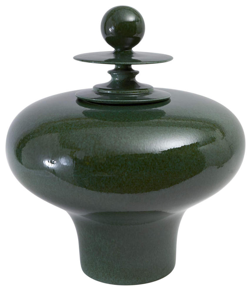 Happy Temple Jar, Emerald, Squat