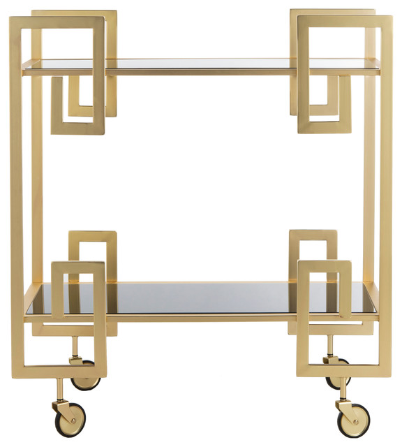 SAFAVIEH Felicity Gold Serving Cart FOX2558A - The Home Depot