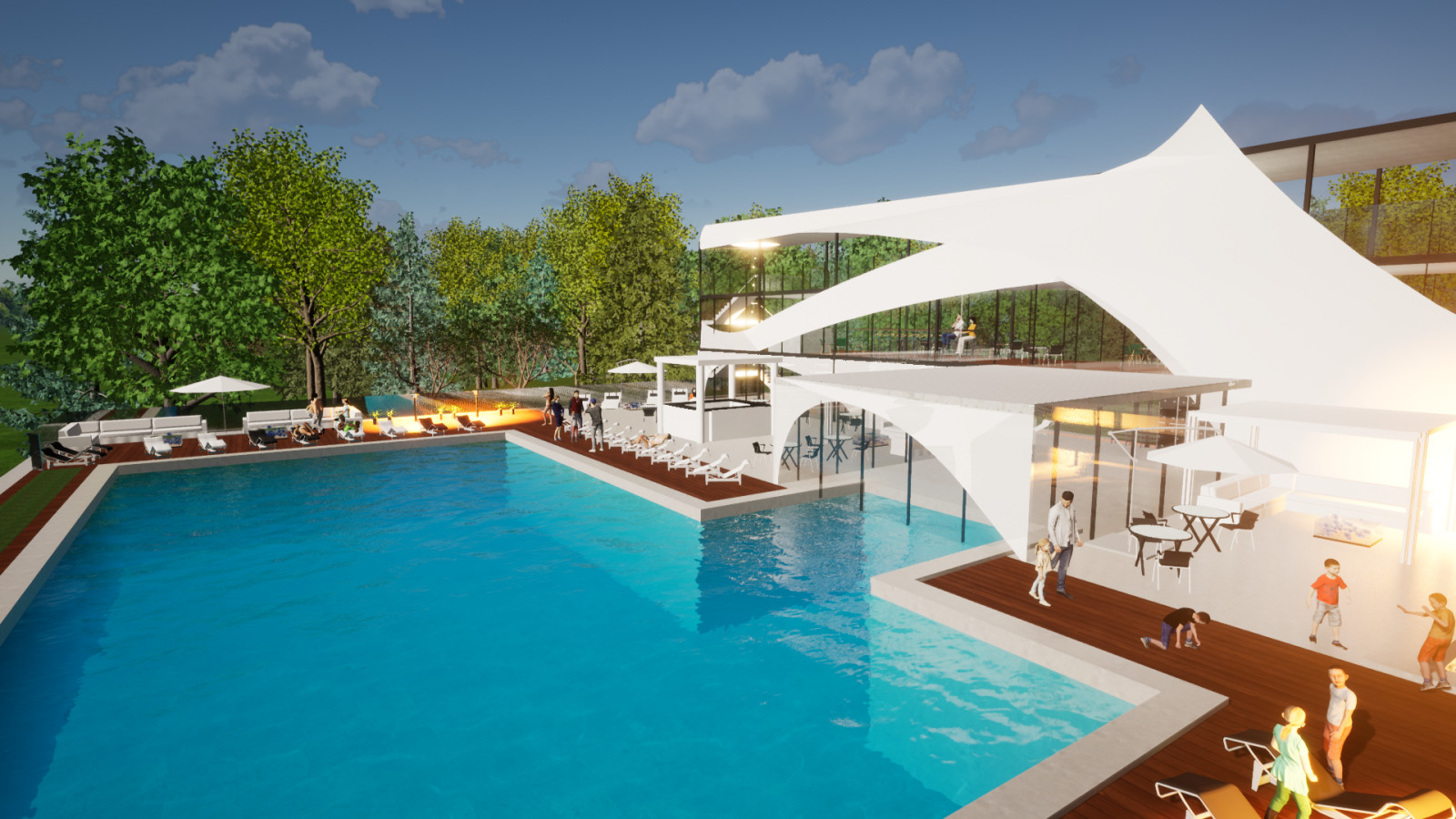 Дизайн проект павильона открытого бассейна