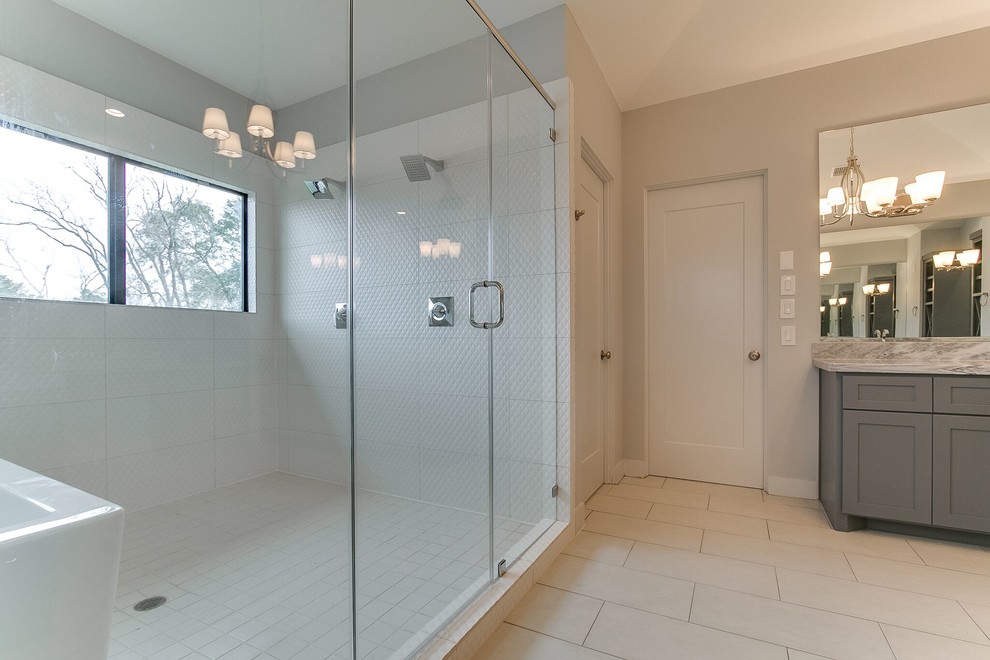 Example of a trendy bathroom design in Houston