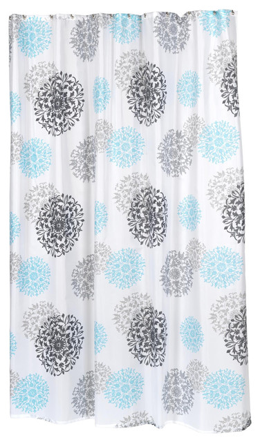Carnation Home Extra Long Isabella Fabric Shower Curtain