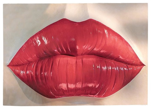 21" RED LIP KISS 3D WALL SCULPTURE Retro Pop Art Candy Apple Contemporary Modern 
