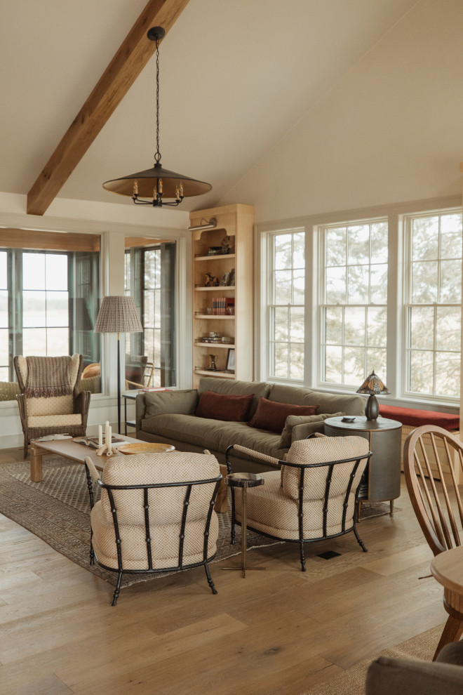 Family room - scandinavian family room idea in Minneapolis
