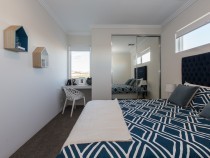 Design ideas for a beach style bedroom in Perth.