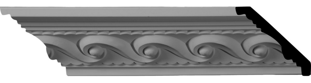 2 5 8 H X 2 3 8 P X 3 5 8 F X 94 1 2 L Marseille French Scroll Crown Moulding Traditional Molding And Trim By Ekena Millwork