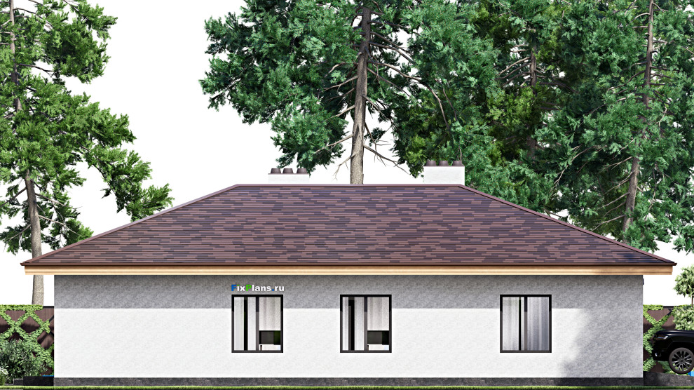 Проект одноэтажного дома 18х18м S233м2 F-15902