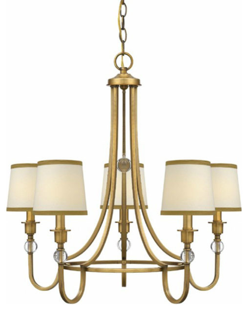 Traditional Gold And Fabric Shades Chandelier