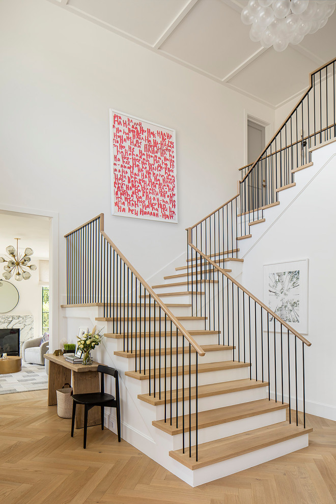 Design ideas for a transitional staircase in Los Angeles.