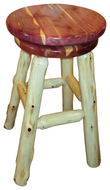 Shop Houzz | Furniture Barn USA Rustic Red Cedar Log Swivel Top Stool ...