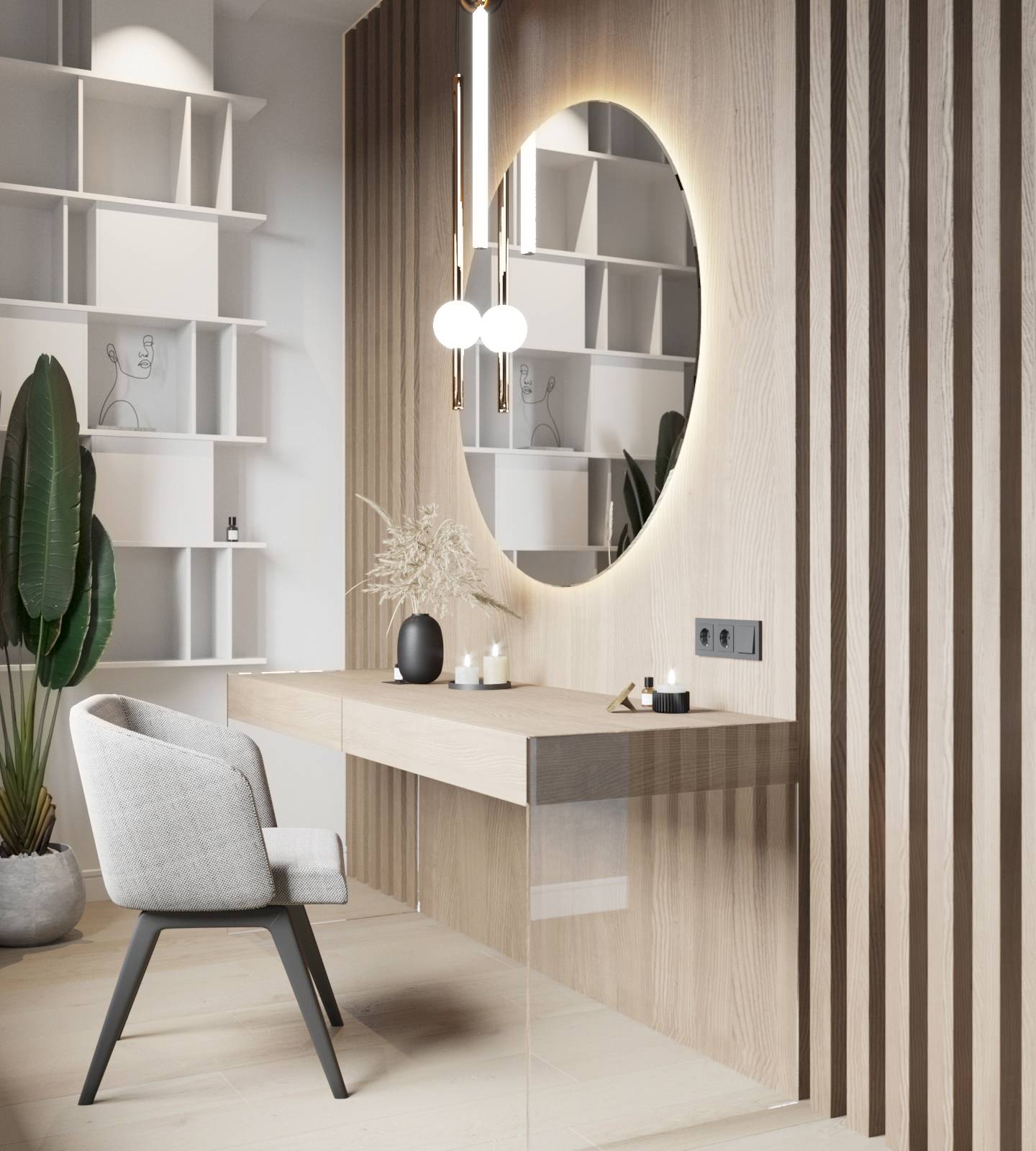 Интерьер в спальне частного дома с.Рощино