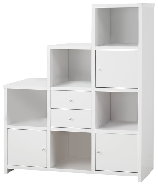 Coaster Asymmetrical Bookshelf With Cube Storage Compartments Coaster Asymmetrical Bookshelf With Cube Storage Compartments
