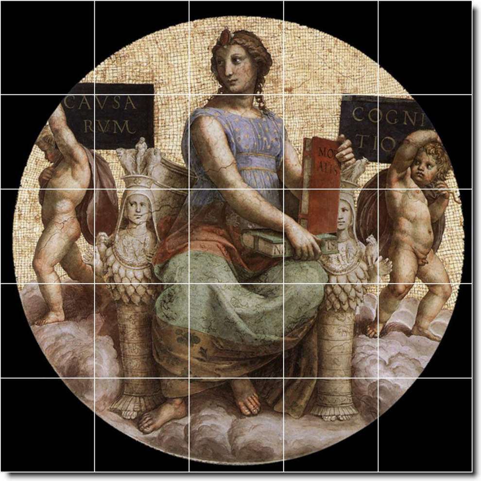 Raphael Religious Painting Ceramic Tile Mural #71, 40"x40"