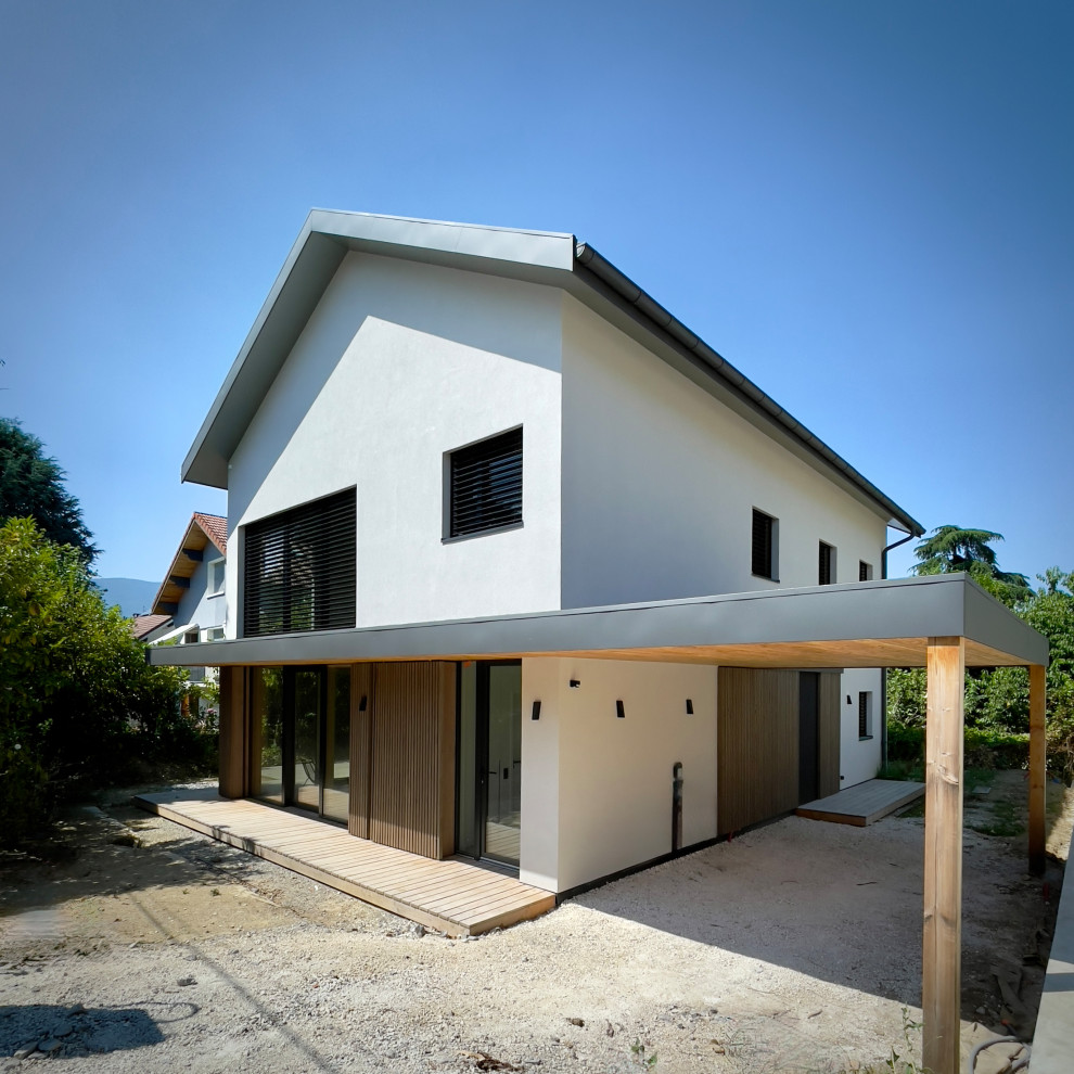 (En cours) Maison ossature bois mixte enduit, bardage bois