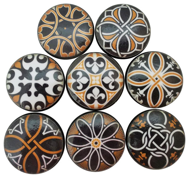8Piece Set Spanish Mandala Knobs Mediterranean And