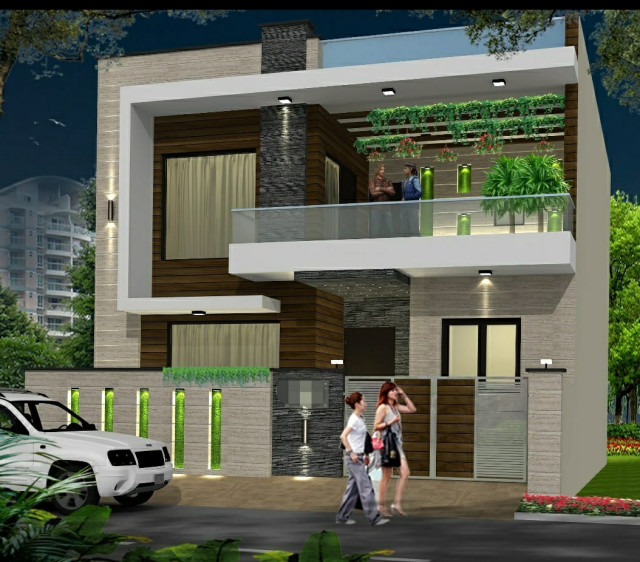 Duplex House Front Elevation Modern Exterior Other By Dream Design Houzz