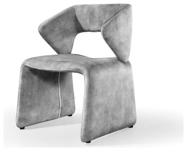 Modrest, Modern Linus Accent Light Gray Chair Modern Armchairs And