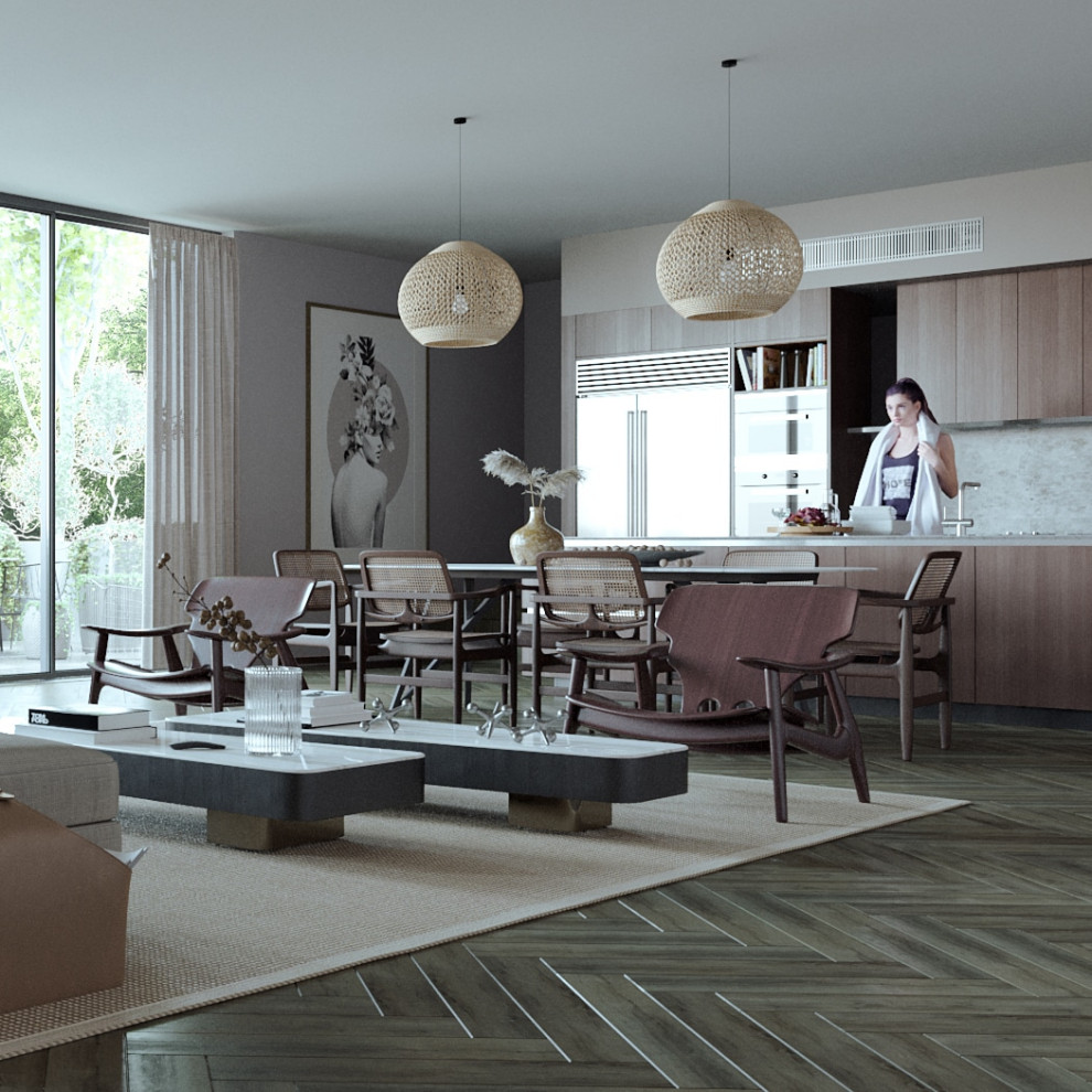 кухня-гостиная в загородном доме