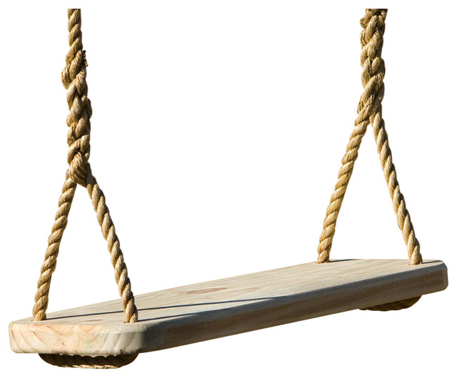 Premier Wood Tree Swing With Rope Traditional Kids Playsets And