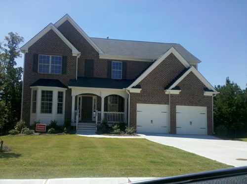 Red Front Door Brown House front door color and shutter color change.. Red Front Door Brown House front door color and shutter color change..
