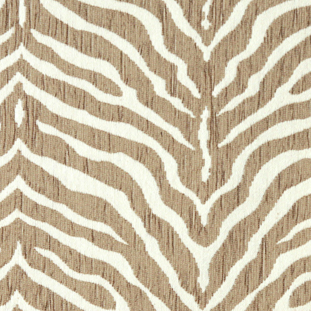 Beige Zebra Woven Chenille Upholstery Fabric By The Yard