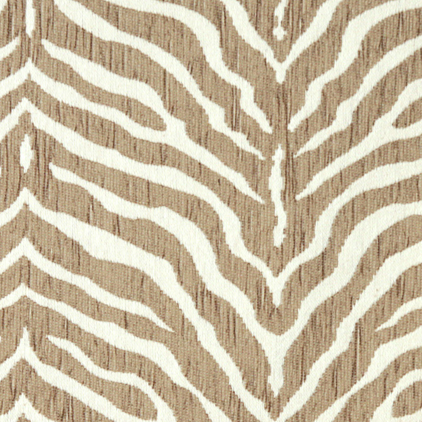 Beige Zebra Woven Chenille Upholstery Fabric By The Yard