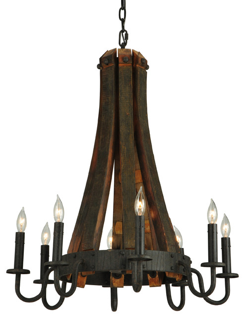 24 Barrel Stave Madera 8 Light Chandelier Traditional 24 Barrel Stave Madera 8 Light Chandelier