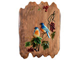 Bluebirds Hand Crafted Intarsia Wood Art Wall Hanging 17 X 21 X 2 Inches