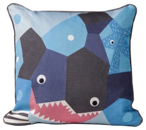 Nursery Works Oceanography Cubist Print Toddler Pillow Shark