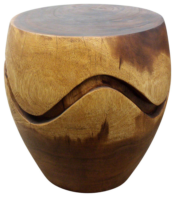 Drum End Table Dwight Designs Barrel Puzzle Wood Drum End Table Walnut Oil Finish