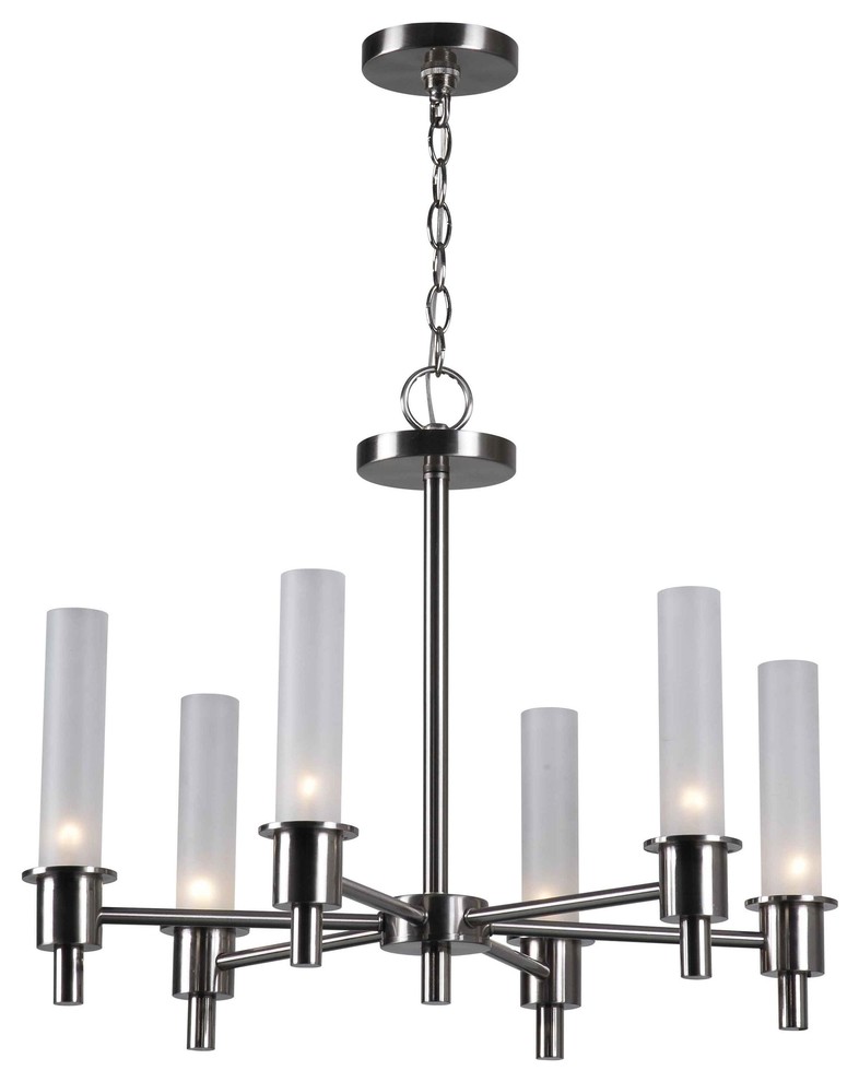 World Imports Dunwoody 6-Light Chandelier with Cylinder Glass Shades (6873-02)