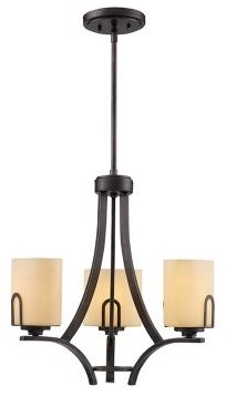 Golden Lighting Presilla Mini Chandelier - Gunmetal Bronze Finish