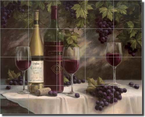 Ceramic Tile Mural Backsplash Chiu Wine Grape - Traditional - Tile ...