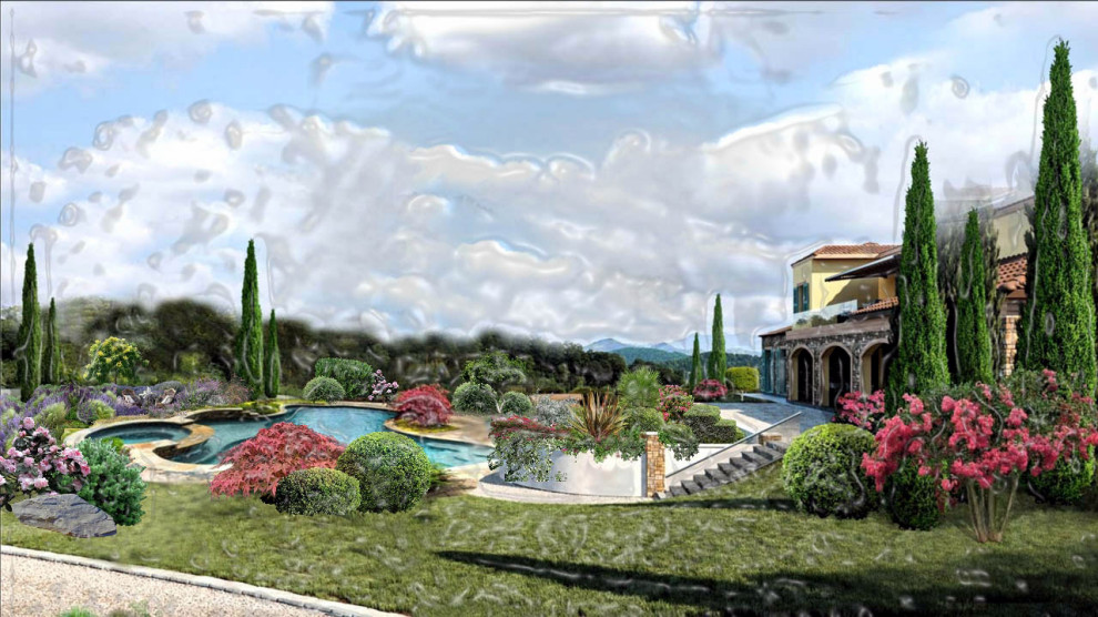 Эскизы. Сложный рельеф. Усадьба в стиле прованс