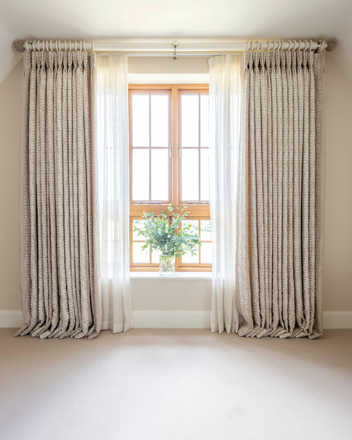 Master Bedroom Curtains Farmhouse Buckinghamshire By Jo Shore Ltd Houzz