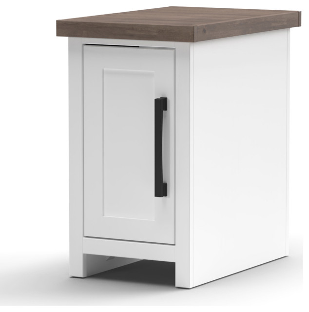 Legends Home Hampton 14 inch Chairside Table, Whitewash and Barnwood