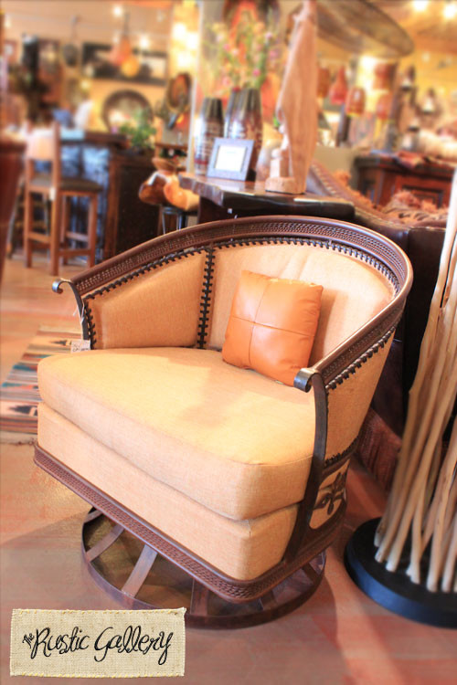 Palm Wood Swivel Chair