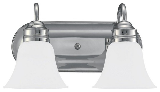 2 Light Bathroom Light Fixture-Chrome Finish-LED Lamping Type ...