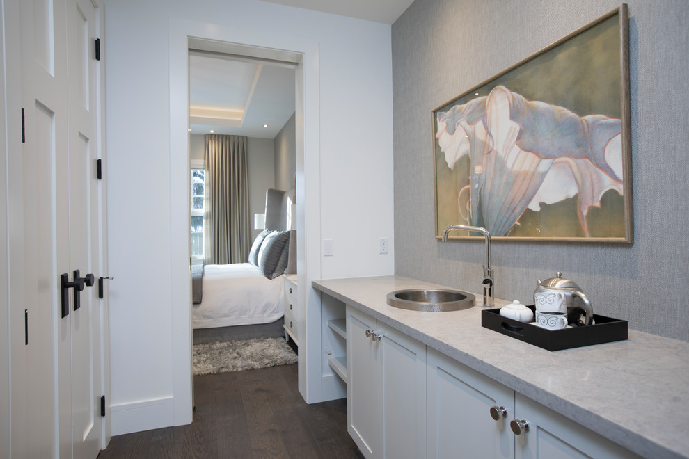 Hallway - transitional hallway idea in Calgary