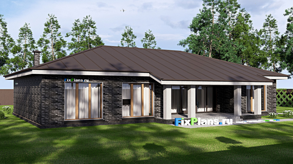 Проект одноэтажного дома 20х15м S206м2 F-17747