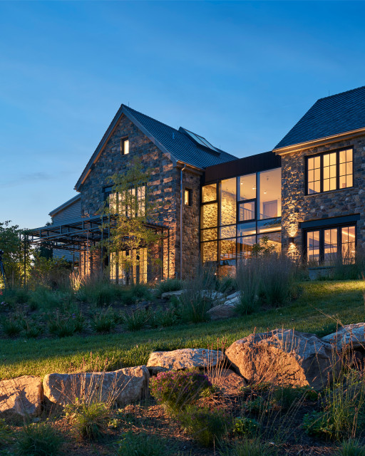 Rear Elevation at Dusk contemporary-fasad