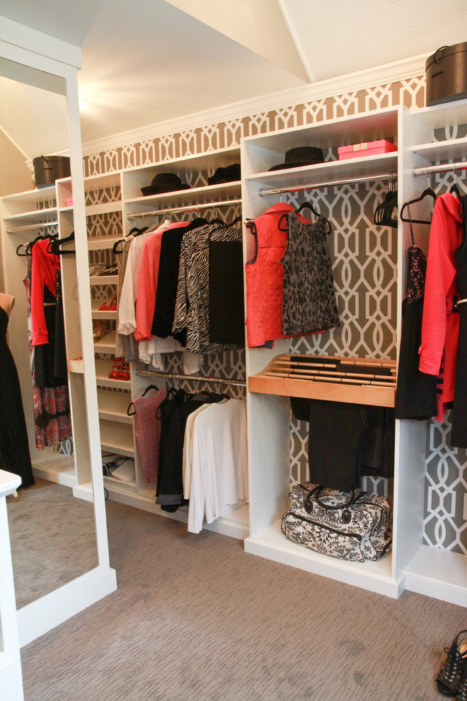 This is an example of a transitional storage and wardrobe in Cleveland.