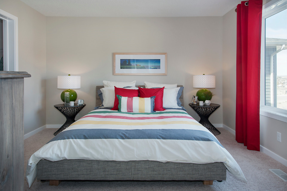 Inspiration for a contemporary bedroom remodel in Calgary