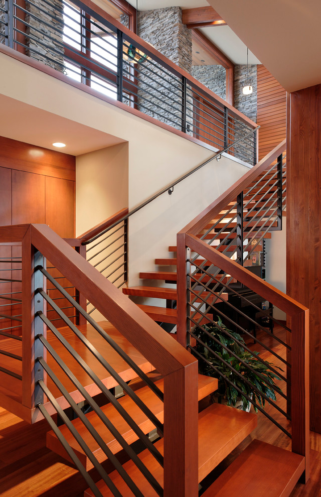 Contemporary staircase in Seattle.