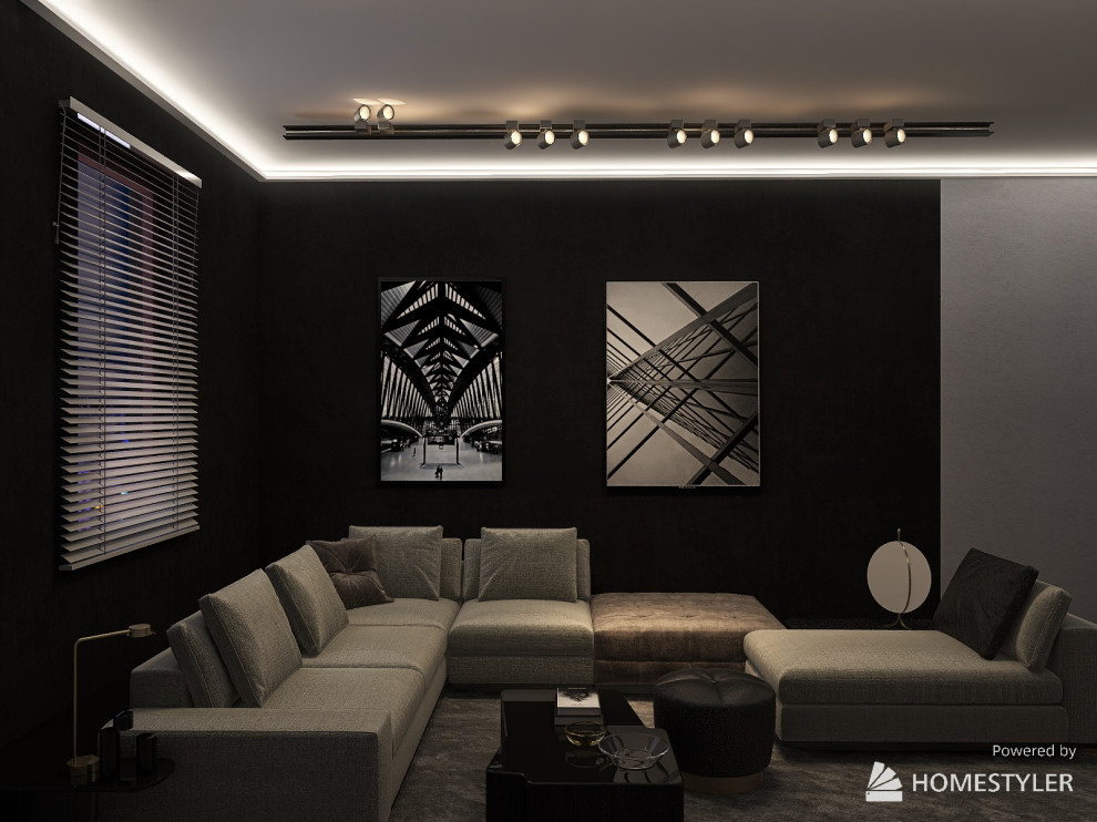 Проект гостинной комнаты в современном стиле