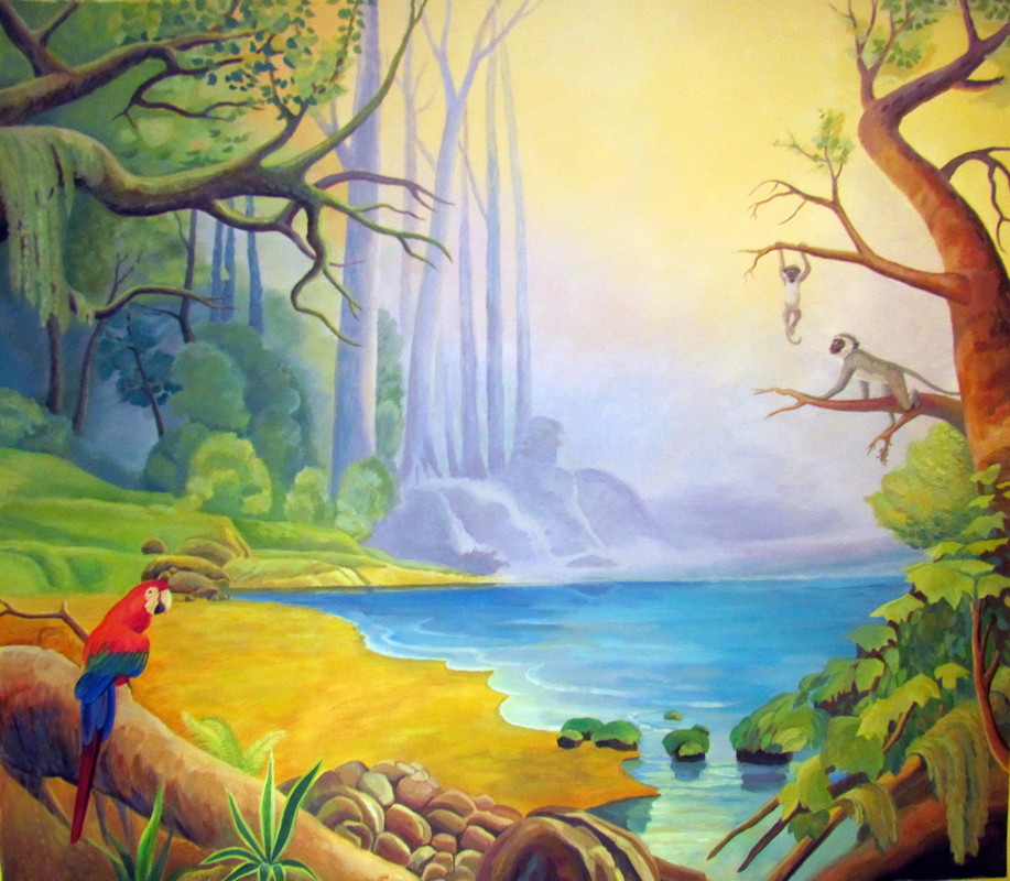 Роспись стены «Джунгли»