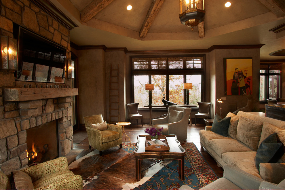 Inspiration for a country living room in Kansas City.