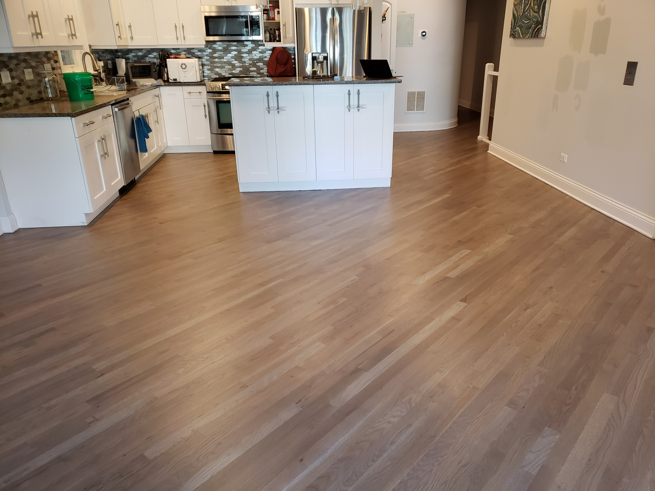 Chicago,  Warm Gray on white oak , Bona Traffic HD finish