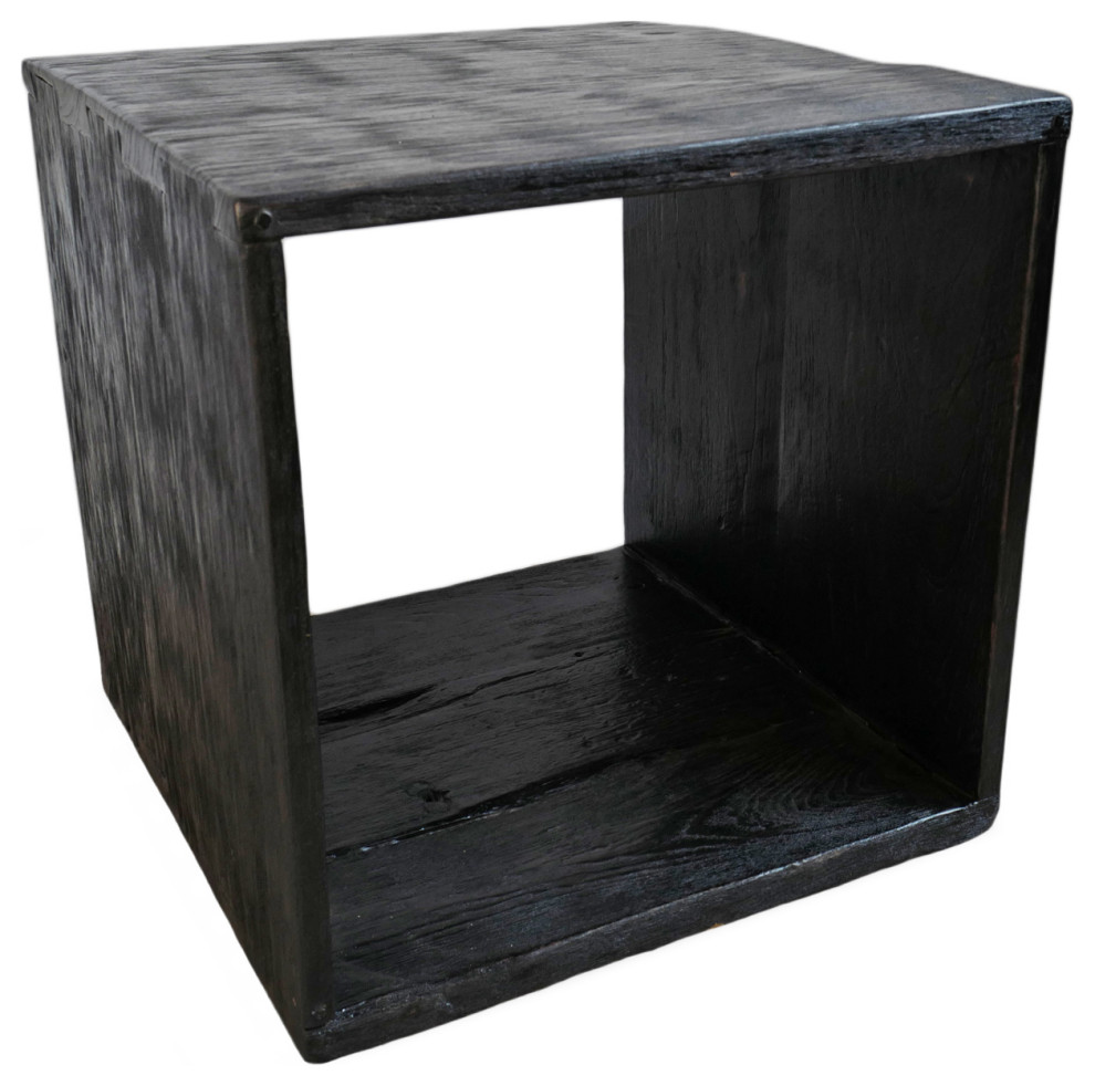 Ebony Teak Box Side Table Rustic Side Tables And End Tables by