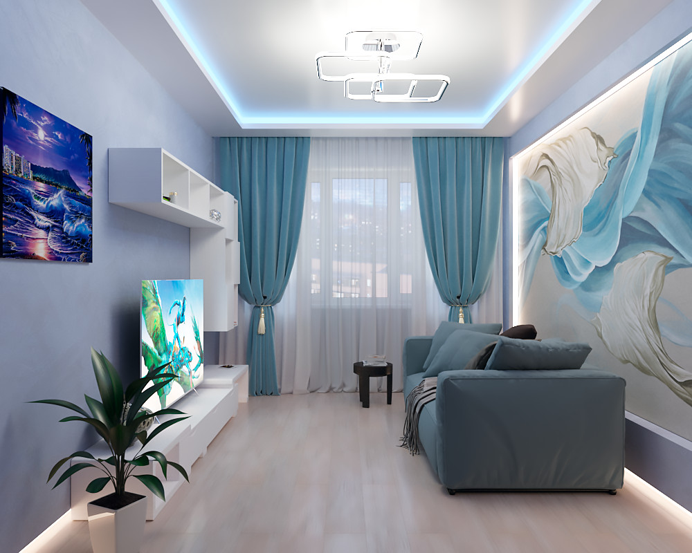 Визуализация комнаты площадью 15м².