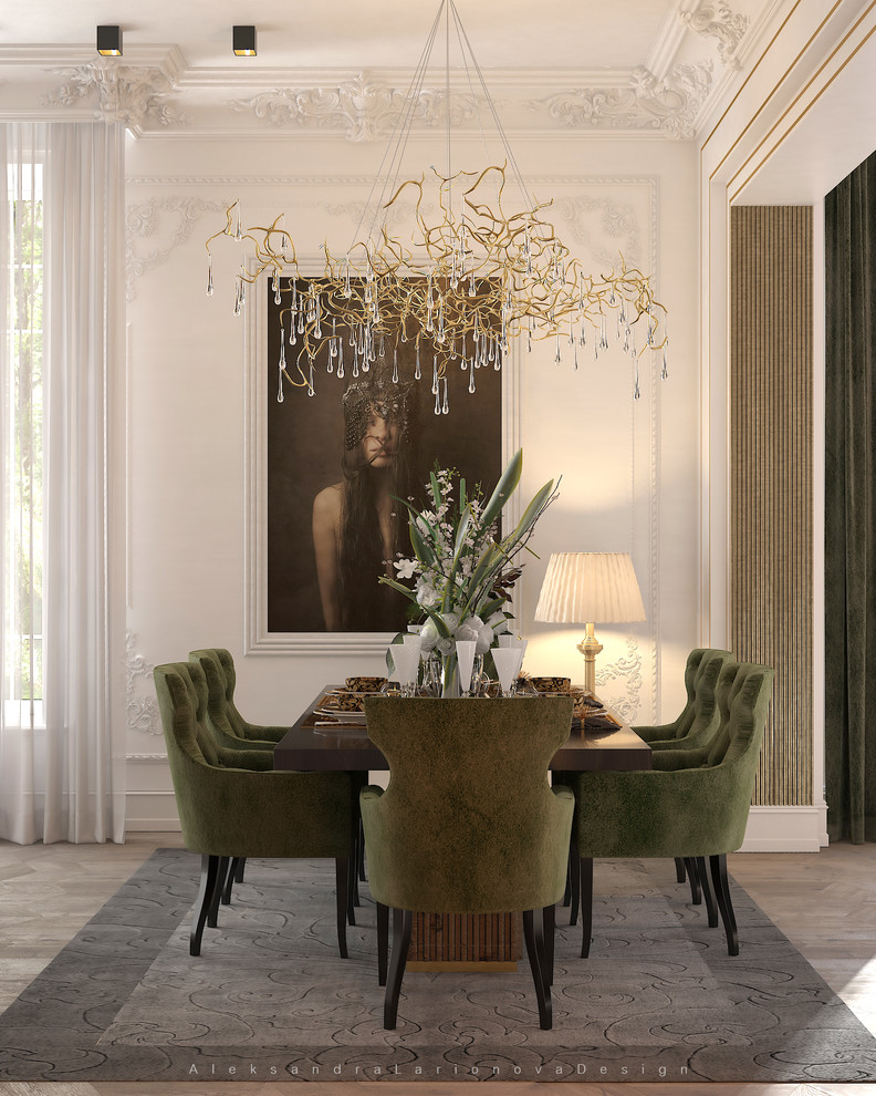 Гостиная и кухня в стиле современная классика